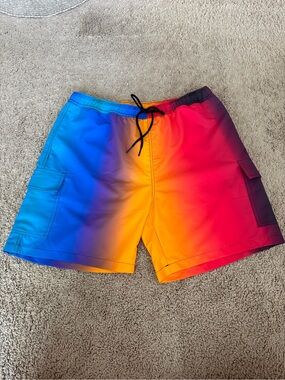 Johnny Was Men’s Campsis Cargo Swim Trunks Size Medium NWT